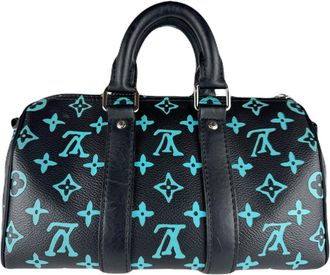 Louis Vuitton Black Blue Monogram Handbag Shoulder Bag (Pre-Owned)