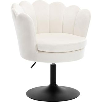 Woltu Taburete Silla De Maquillaje Silla Con Asiento De Flores Dormitorio, Crema - Woltu