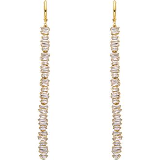 Eye Candy Los Angeles Clara CZ Linear Drop Earrings in Gold at Nordstrom Rack