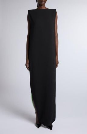 Tom Ford Infinity Geo Silk Stretch Georgette Backless Evening Gown in Black/Green at Nordstrom, Size 4 Us