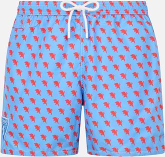 MC2 Saint Barth Man Lightweight Fabric Swim Shorts With Torino Logo Print Ac Torino Special Edition