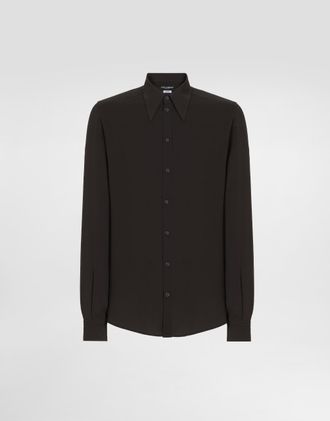 Dolce & Gabbana Cr&ecirc;pe De Chine Gold Shirt - Man Shirts Multi-colored 38