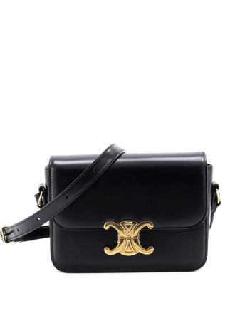 Celine Triomphe Shoulder Bag Smooth Calfskin Teen crossbody bag - Black
