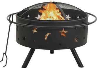 vidaXL Fire Pit with Poker 29.9XXL Steel, 311892