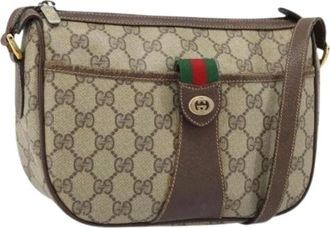 Gucci Pre-owned Cross Body Bags, female, Beige, Size: ONE SIZE Pre-owned Vintage GG Canvas Shoulder Bag