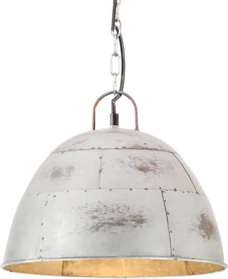 vidaXL L&aacute;mpara Colgante Vintage 25 W Plateada Redonda 31 Cm E27 Vidaxl