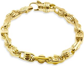 Pompeii3 Mens 14k Gold (47gram) or Platinum (76gram) 6.5mm Link Bracelet 9