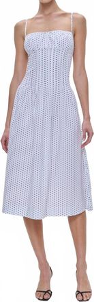Frankies Bikinis Reign Poplin Midi Dress In White Polka Dot