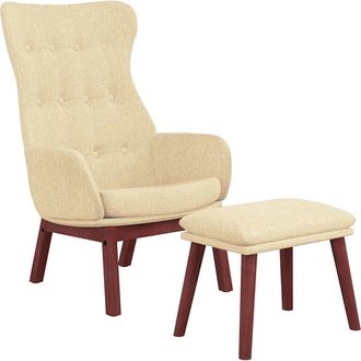 Nova Sill&oacute;n De Relax Con Taburete Tela Color Crema Vidaxl
