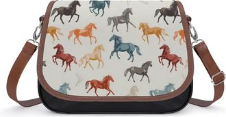 Generic Horse Racing Colorful Fashion Womens Crossbody Bags Novelty Handbag Shoulder Bag Purse