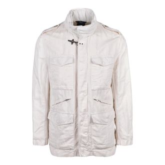 Fay Light Jackets, male, White, Size: S Sahariana Jacket