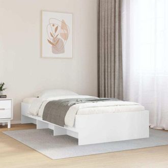 vidaXL Estructura De Cama Madera De Ingenier&iacute;a Blanca 100x200 Cm Vidaxl