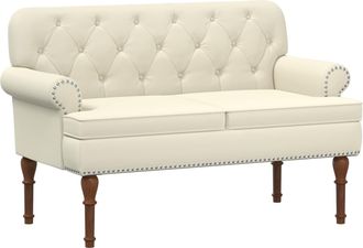 vidaXL Sof&aacute; Amoroso Con Botones Acolchados Crema 120 X 65 X 77 Cm Vidaxl