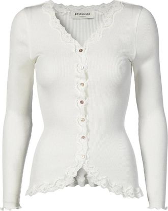 Rosemunde Witte Cardigan - Klassieke Stijl - Dames - Vesten - Wit - XL - Truien & Vesten
