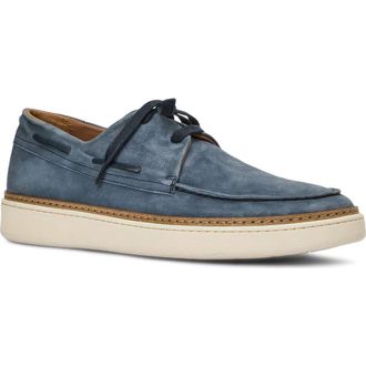 Aquatalia Bora Boat Shoe in Jeans Suede at Nordstrom, Size 10.5