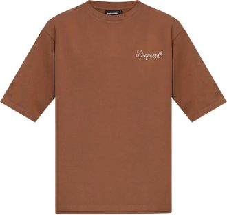 Dsquared2 T-shirt con ricamo - Marrone