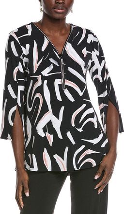 Joseph Ribkoff Abstract Front Zip Tunic Top