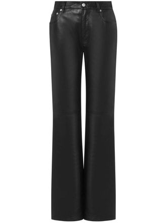 Moschino leather flared trousers - Black