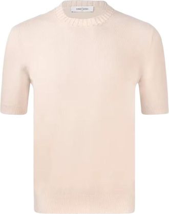 Gran Sasso Maglia girocollo a maniche corte - Heren - Ronde hals truien - Beige - L - Katoen - Truien & Vesten