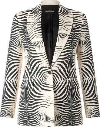 Roberto Cavalli tiger-print blazer - Black