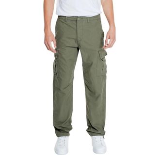 Jack & Jones Straight Trousers, male, Green, W33 L30, Jpstkane Barkley Cargo Pant