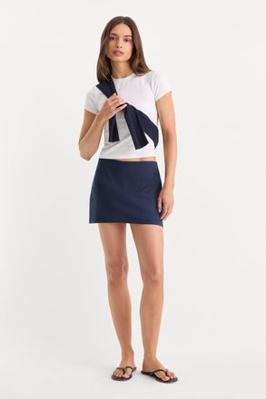 Good American Womens The Linen Skort | Horizon Ink, Size 10 | Good American by Khlo&Egrave; Kardashian