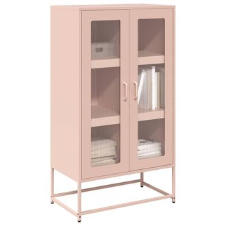 Berkfield Home Highboard Pink 68x39x123 cm Steel | Size: 68 x 39 x 123 cm