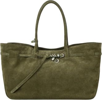 Marge Sherwood Tote Bag in Pelle Scamosciata con Fibbia - - Bags - Donna - Verde - ONE SIZE