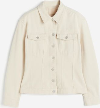 H&M Taillierte Denimjacke - White