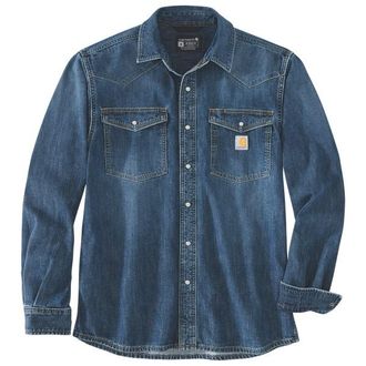 Carhartt Work in Progress Denim L/S Snap Front Shirt Hemd f&uuml;r Herren | blau