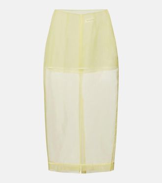 Frankie Shop Peri sheer silk-blend midi skirt