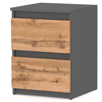 LOFT Mesita De Noche Alta De 40 Cm, Roble Gris Mate, Mesita De Noche Grande Wotan Para Dormitorio