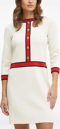 Luisa Spagnoli button-detailed knitted mini dress - Neutrals