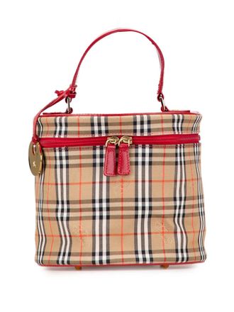 Burberry Trousse in tela con motivo Haymarket Check 2000-2017 - Marrone