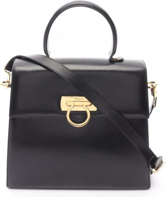 Ferragamo Gancini Leather Handbag (Pre-Owned)