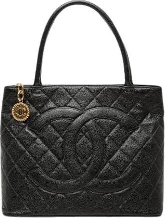 Chanel Pre-owned Medallion Tote Bag - Dames - Vintage Shopper - Zwart - ONE Size - Leer - Vintage