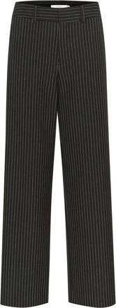Gestuz Pinstripe Straight-Leg Broek Zwart - Dames - Straight fit broeken - Zwart - M - Broeken