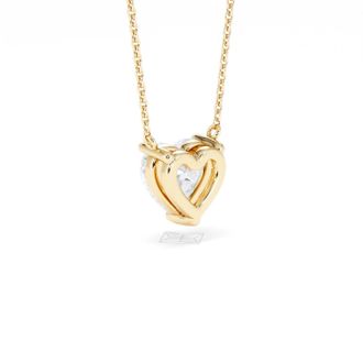The Diamond Store Wanderlust Floating Heart Cut Lab Diamond Solitaire Necklace 2.00ct H/SI in 9K Gold