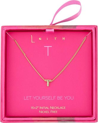 Leith Let Yourself Be You Bubble Initial Pendant Necklace in T- Gold at Nordstrom Rack