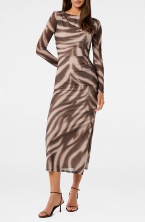 Ever New Alannah Floral Long Sleeve Mesh Midi Dress in Zaya Abstract at Nordstrom, Size 12