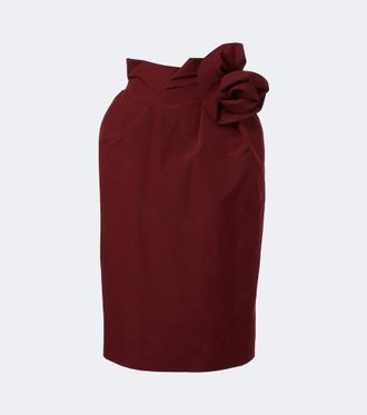 Magda Butrym Floral-appliqu&eacute; cotton and silk midi skirt