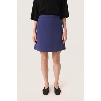 Soaked In Luxury Corinne A-Line Silhouette Mini Skirt in Patriot Blue at Nordstrom, Size X-Small