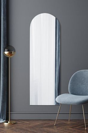 MirrorOutlet Frameless Arched Leaner/Wall Mirror 70 X 24 (180CM X 60CM) in Silver | Size: 1 Pack