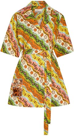 Alemais Alemais Janine Printed Belted Cotton Mini Shirt Dress - Multicoloured - 10 (UK10 / S)