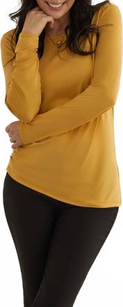 Tribal Ruched Side Knit Top In Marigold