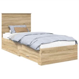 vidaXL Estructura De Cama Con Cabecera Roble Sonoma 90 X 200 Cm Vidaxl