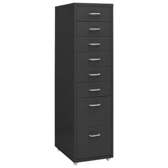 vidaXL Armario Archivador M&oacute;vil Metal Antracita 28x41x109 Cm Vidaxl