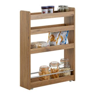 SoBuy Carrito Multiuso Con 4 Ruedas Y 4 Bandejas Carrito Estrecho Para Cocina Y Ba&ntilde;o Marr&oacute;n 60 X 18,5 X 81 Cm Nsr01-pf Sobuy Es