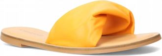 Carrano Womens Diana Leather Slide Sandal In Tangerine