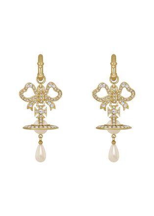 Vivienne Westwood Rigoberta Crystal-embellished Faux Pearl Drop Earrings - Gold - One Size